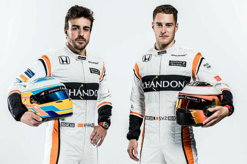 Þeir munu aka fyrir McLaren í ár, (f.v.) Fernando Alonso og Stoffel Vandoorne.