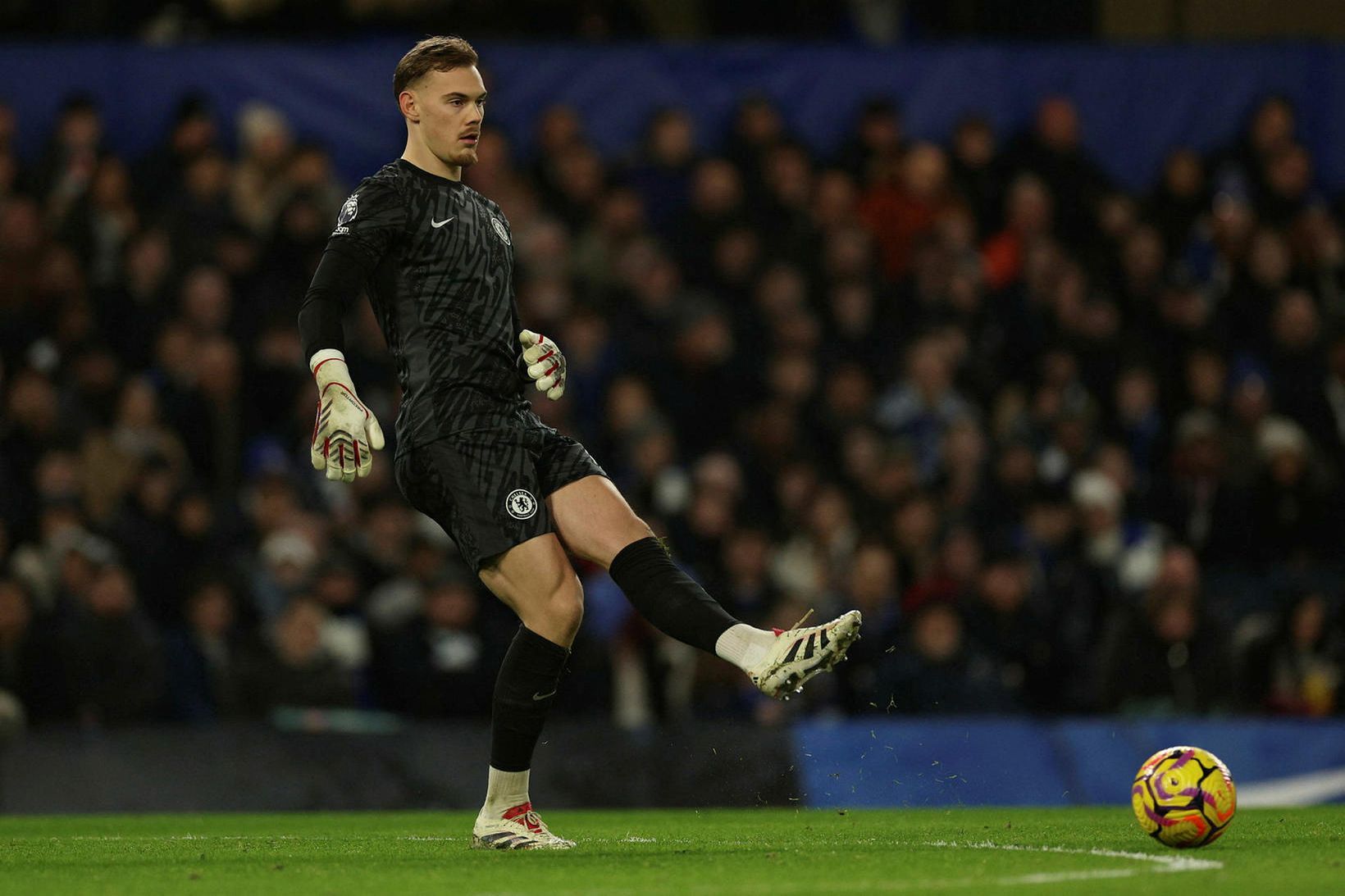Filip Jörgensen í leik með Chelsea gegn West Ham.