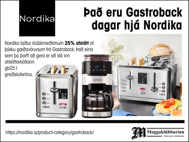 Nordika - brauðristar  Gastroback