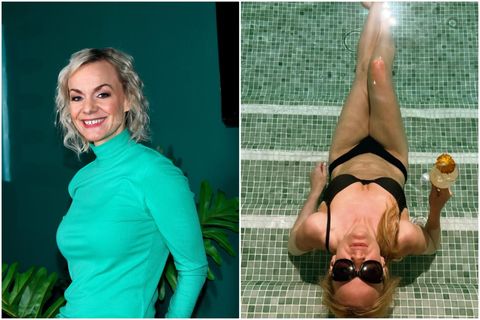 Draumafrí Gunnu Dísar á Ibiza virðist vera eintöm slökun og gleði.