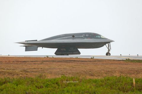 The B-2, at Keflavík Airport on Wednesday.