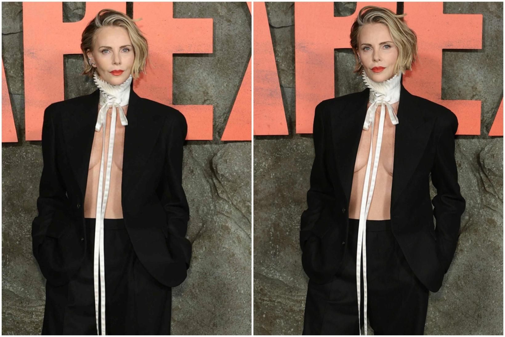 Klæddist engu undir jakkanum