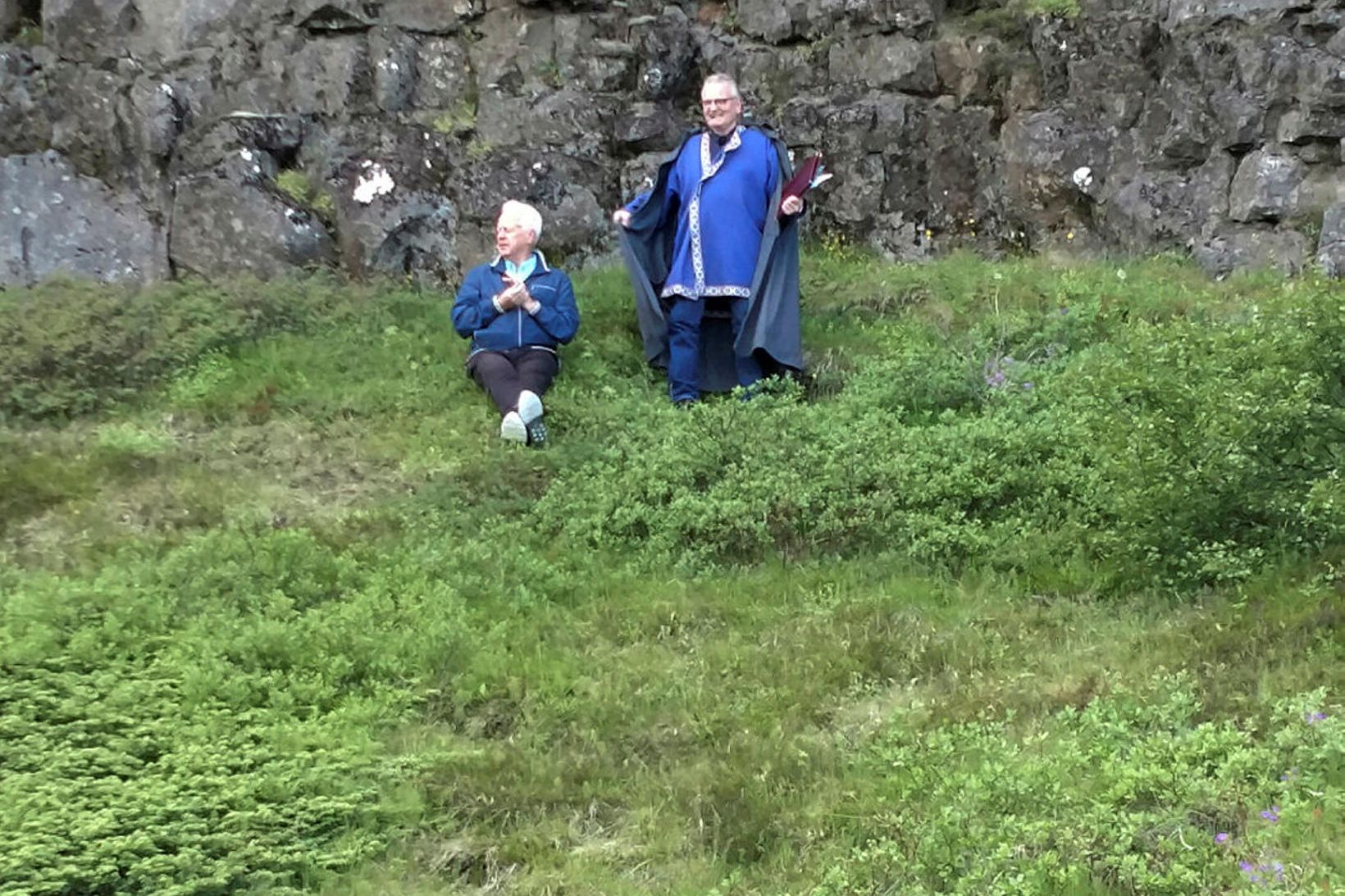 Óttar og Guðni eru klárir í Þingvallagönguna.