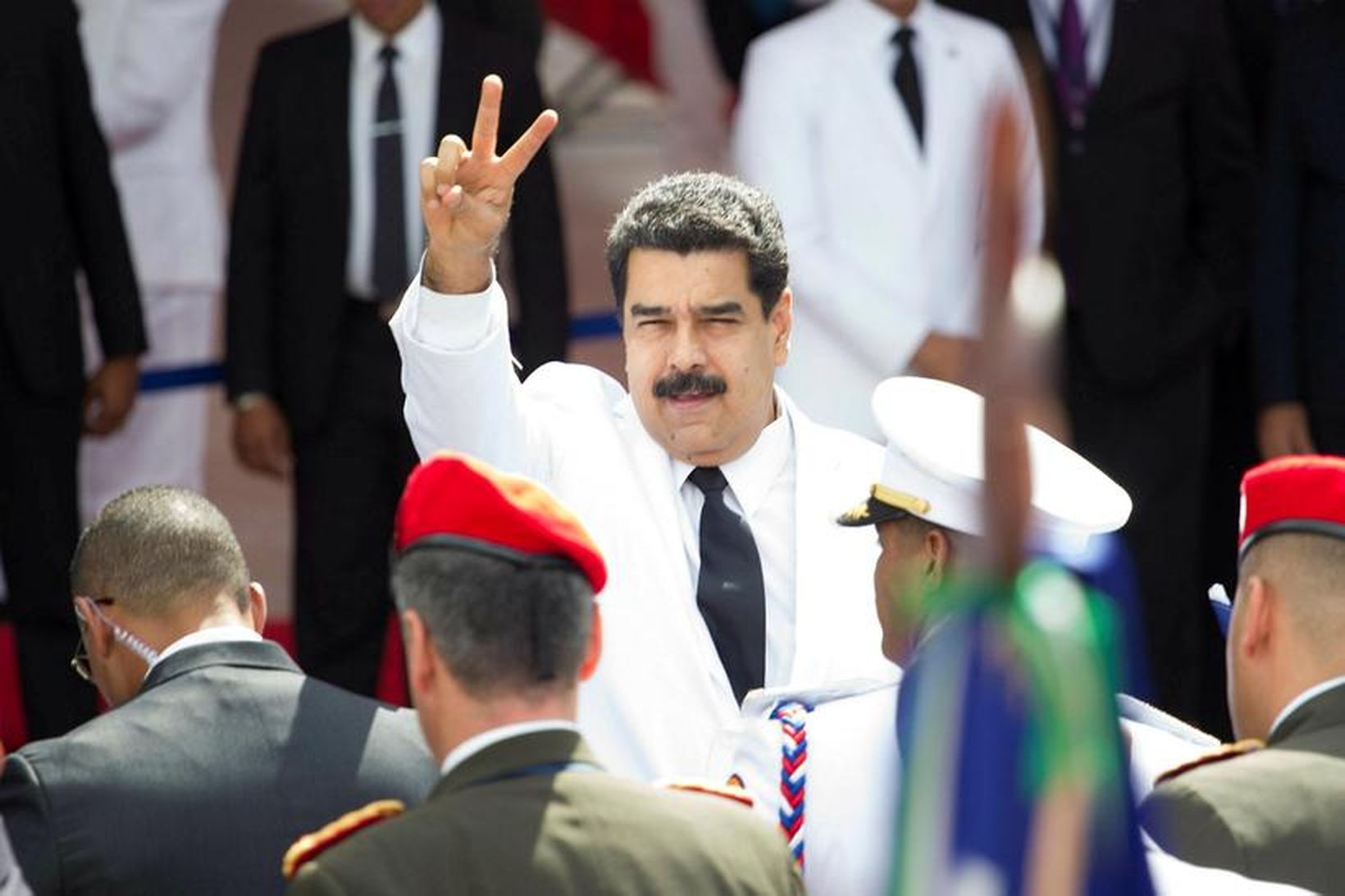 Niculas Maduro, forseti Venesúela, stendur í ströngu þessa dagana.