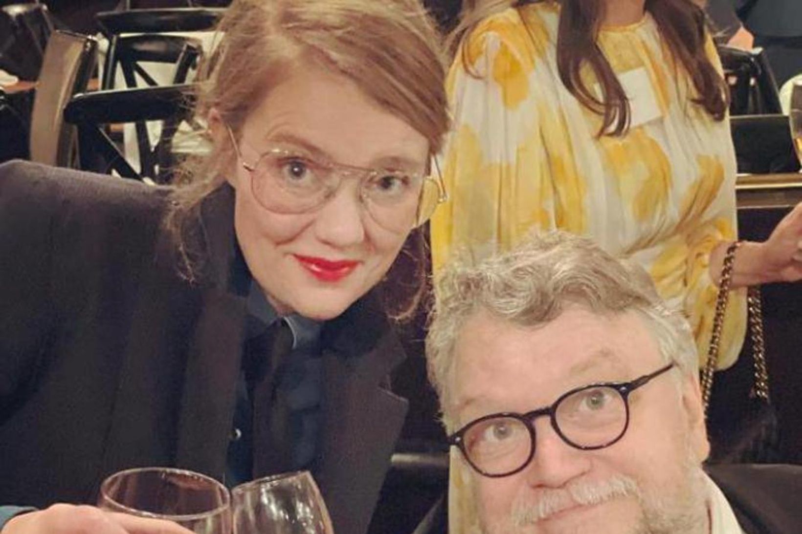 Sara Gunnarsdóttir ásamt Guillermo del Toro, sem er tilnefndur sem …