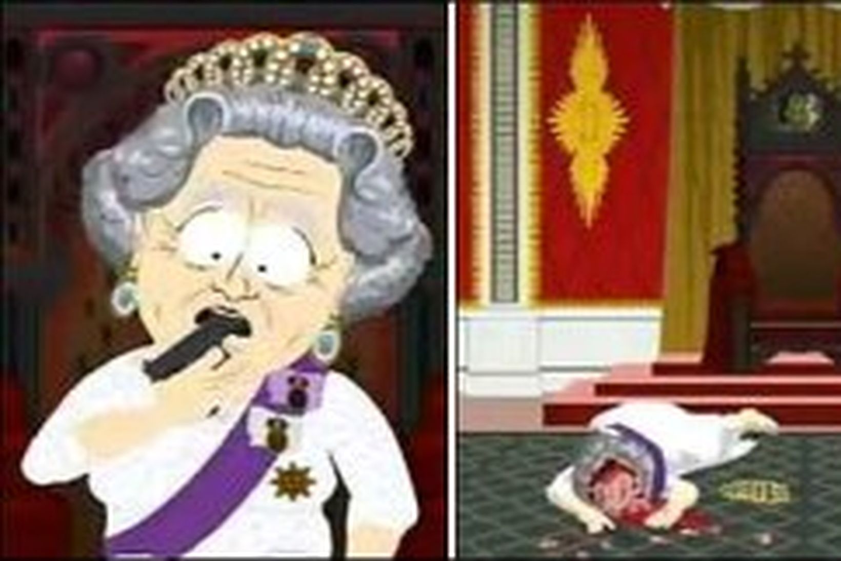Englandsdrottning fremur sjálfsmorð í South Park.