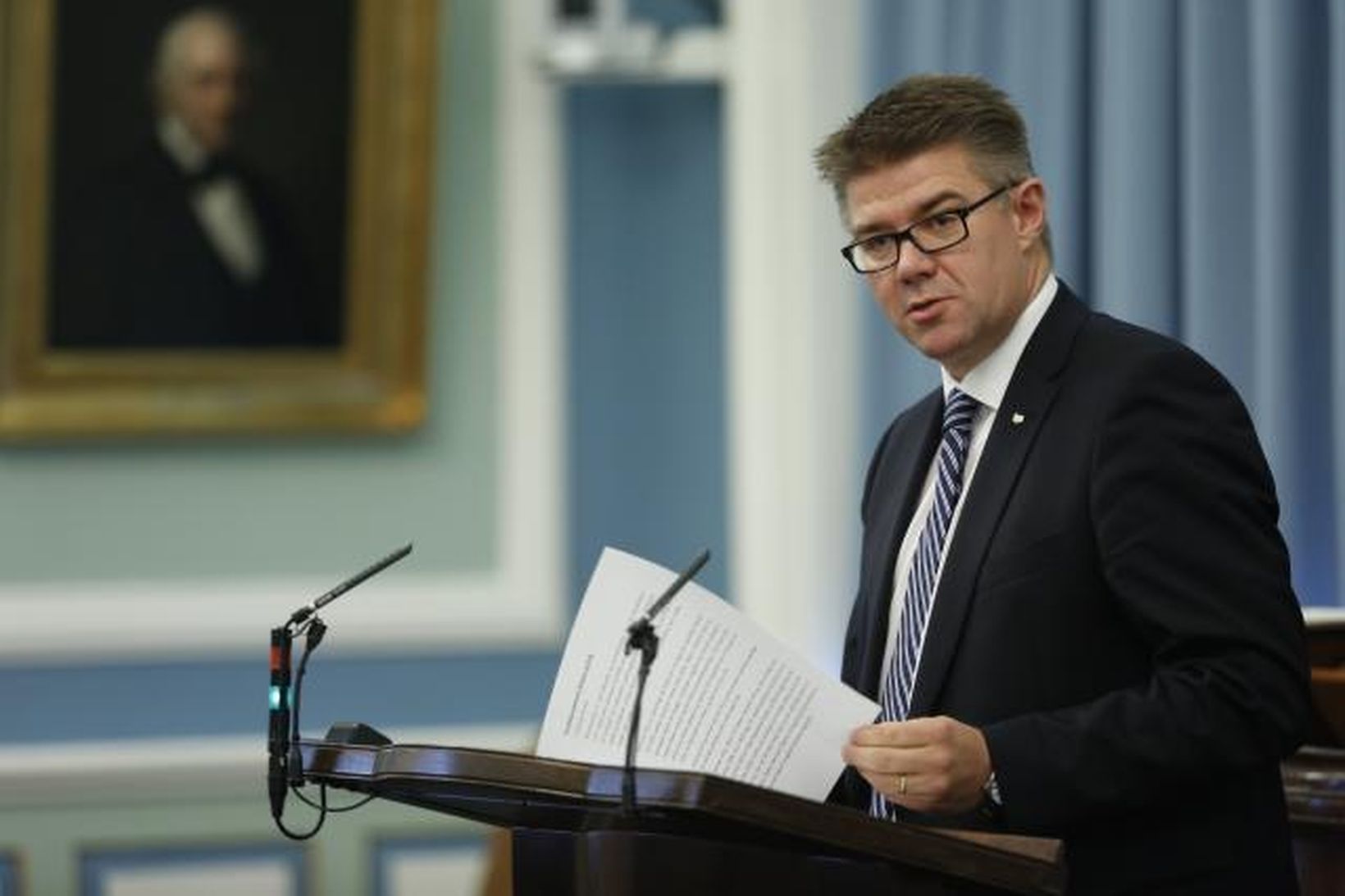 Gunnar Bragi Sveinsson utanríkisráðherra á Alþingi í dag.