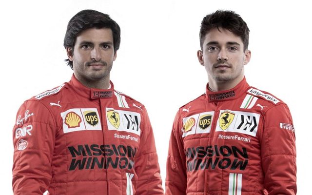 Ökumenn Ferrari 2021 (f.v.) Carlos Sainz og Charles Leclerc.