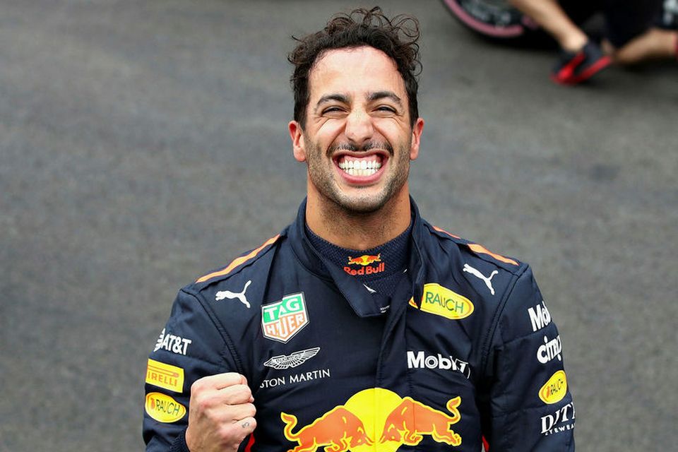 Daniel Ricciardo ánægður með ráspólinn í Mexíkó.