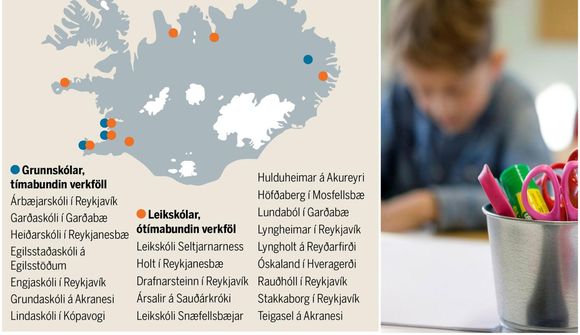 Í þessum leik- og grunnskólum eru fyrirhuguð verkföll