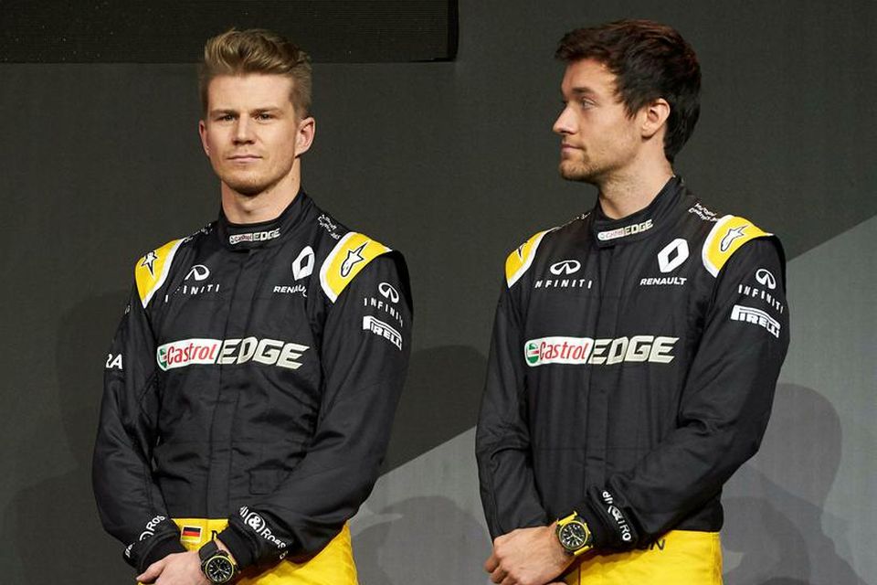 Jolyon Palmer (t.h.) og Nico Hülkenberg keppa fyrir Renault í ár.