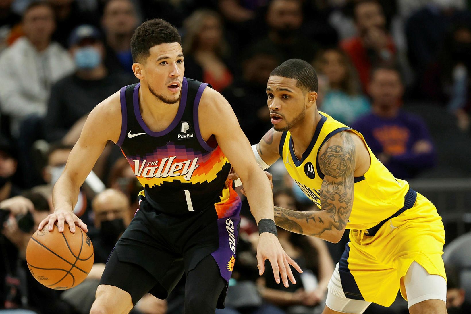 Devin Booker átti enn og aftur góðan leik fyrir Phoenix.