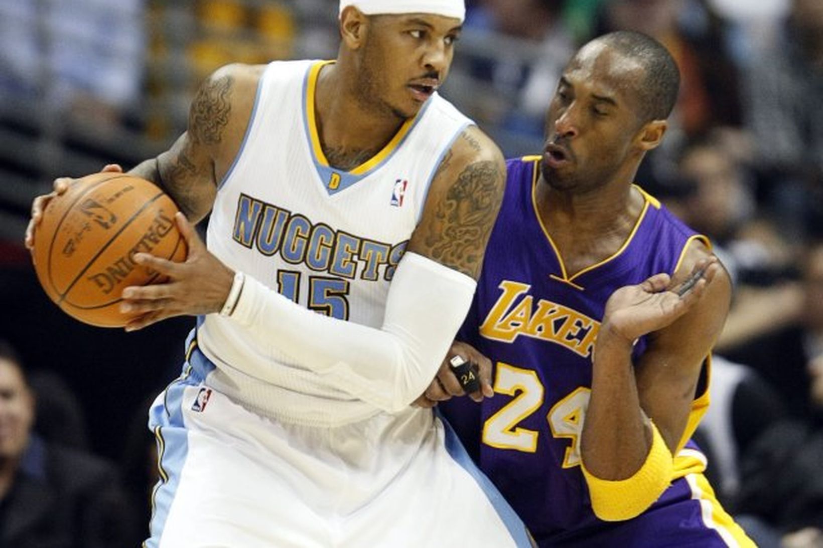 Carmelo Anthony hjá Denver og Kobe Bryant hjá Lakers eigast …