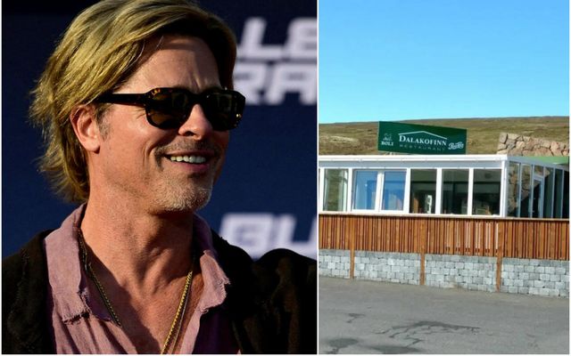 Brad Pitt fékk sér hamborgara, salat og pepsi og var ánægður með matinn.