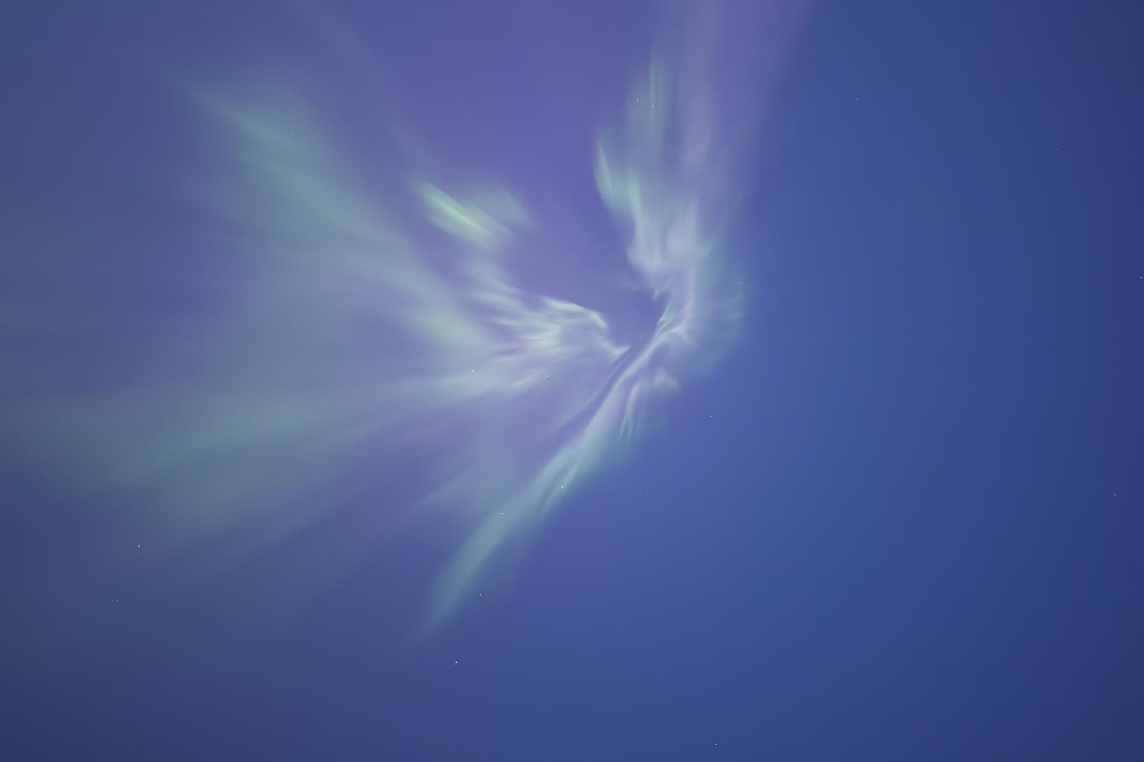 Norðurljósakóróna í gærkvöldi kl. 22.30.
