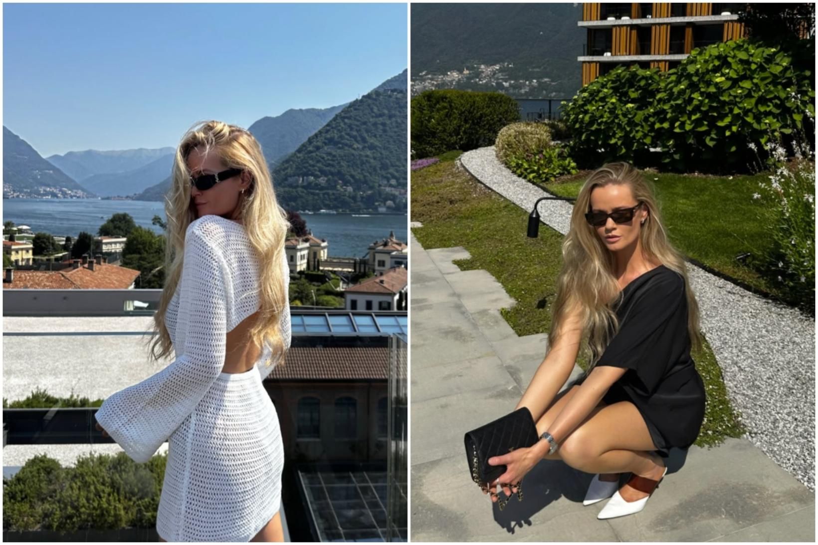 Lína Birgitta spókar sig um við Como-vatn