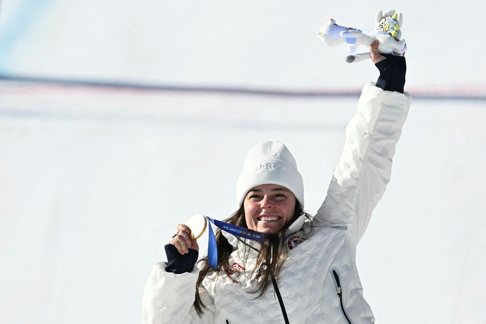 Ólympíumeistari trúlofaði sig í endamarkinu