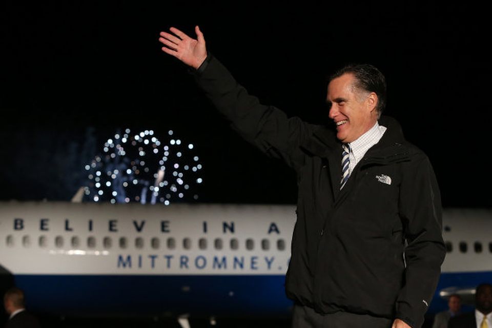 Mitt Romney á fundi í Virginíuríki í gærkvöldi.