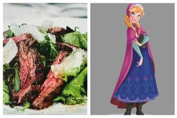 Anna í Frozen býður upp á steikarsalat úr Frozen matreiðslubókinni.