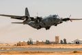 Bjargráð Hercules C-130-herflutningavél jórdanska flughersins í flugtaki.