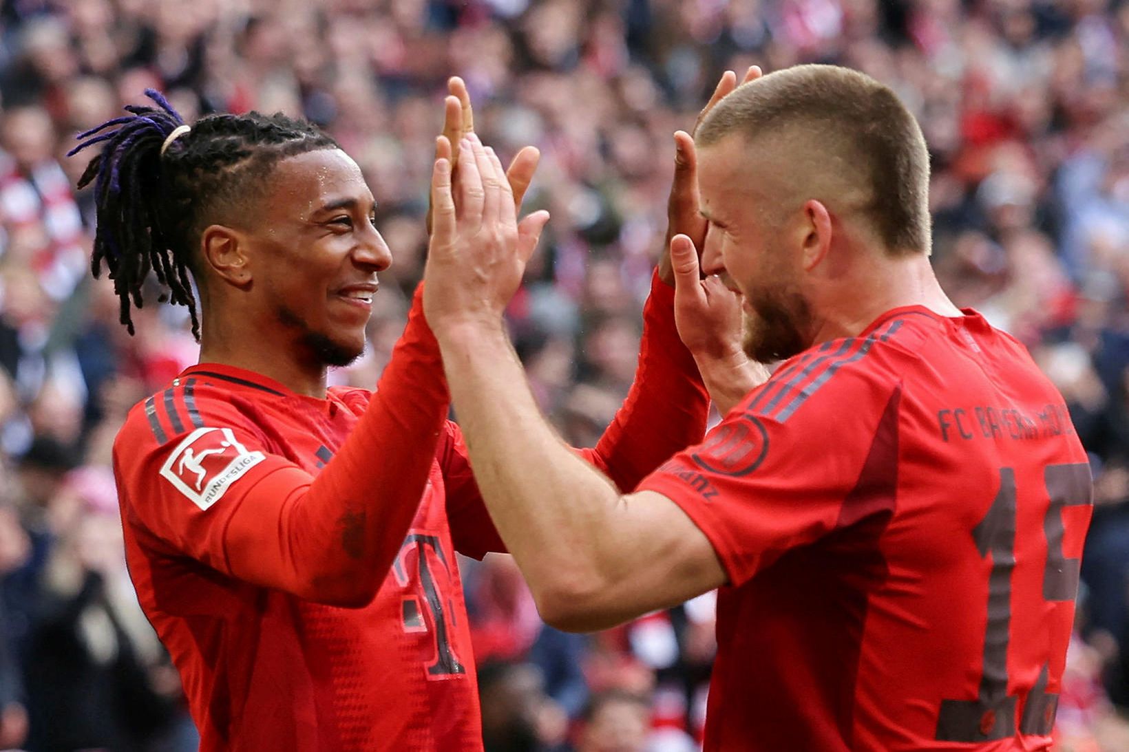Eric Dier, til hægri, ásamt Michael Olise.