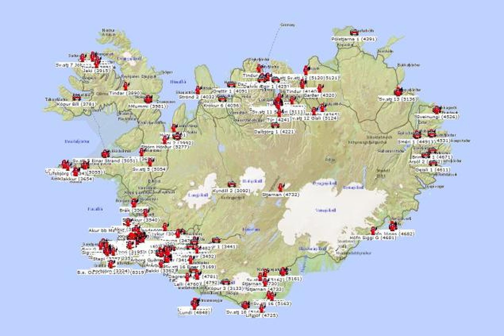 Neyðarkallar að störfum í dag