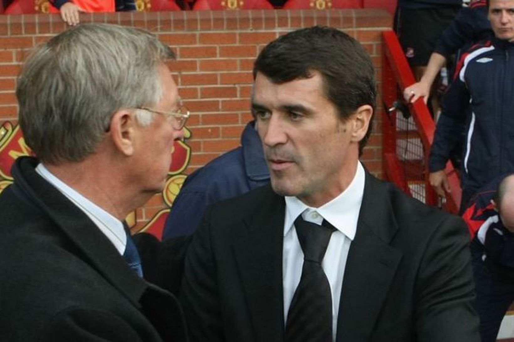 Sir Alex Ferguson og Roy Keane ræða málin.