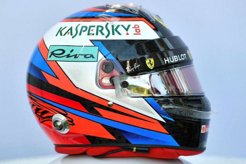 Hjálmur Kimi Räikkönen hjá Ferrari.