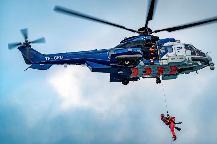Injured crew member airlifted off Látrabjarg