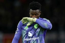 André Onana, markvörður Manchester United, svekktur eftir leik.