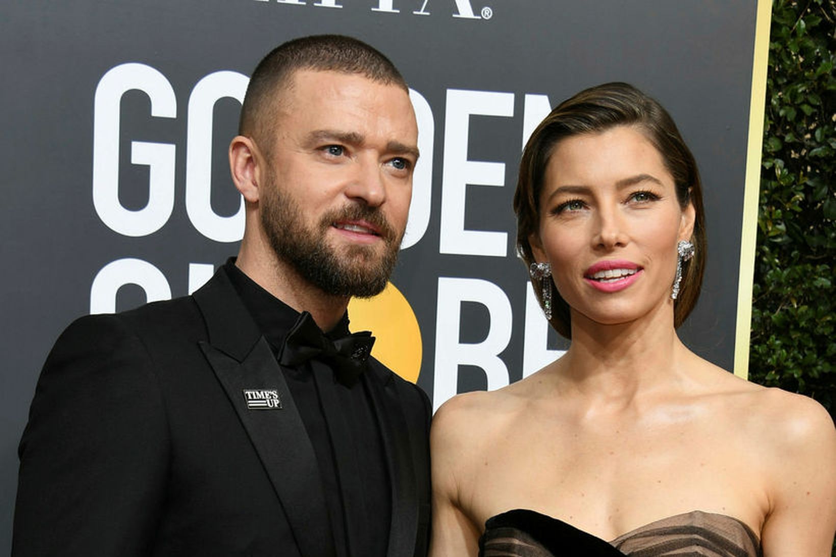 Justin Timberlake og Jessica Biel geisluðu á rauða dreglinum á …