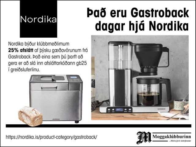 Nordika - brauðvel og kaffivél  Gastroback