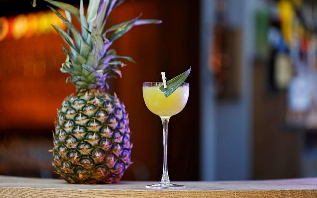 Fallegur ananaskokteill sem kemur úr smiðju Heimis Morthens og ber heitið Señor Pineapple.