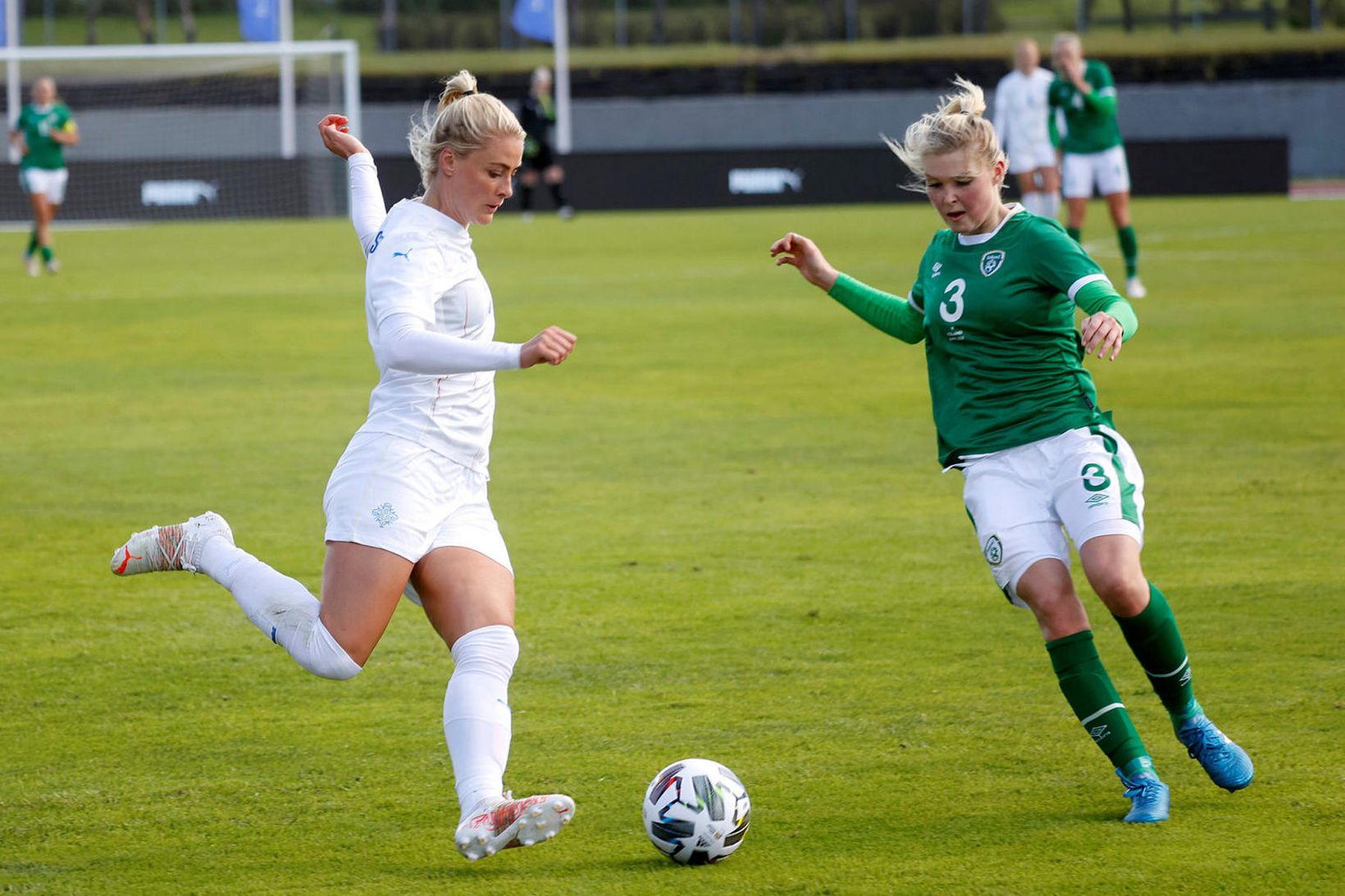 Svava Rós Guðmundsdóttir í leik með íslenska landsliðinu síðastliðið sumar.