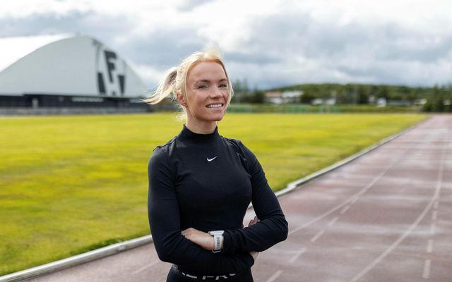 Einkaþjálfarinn Íris Dóra Snorradóttir æfir hlaup með FH í Hafnarfirði.