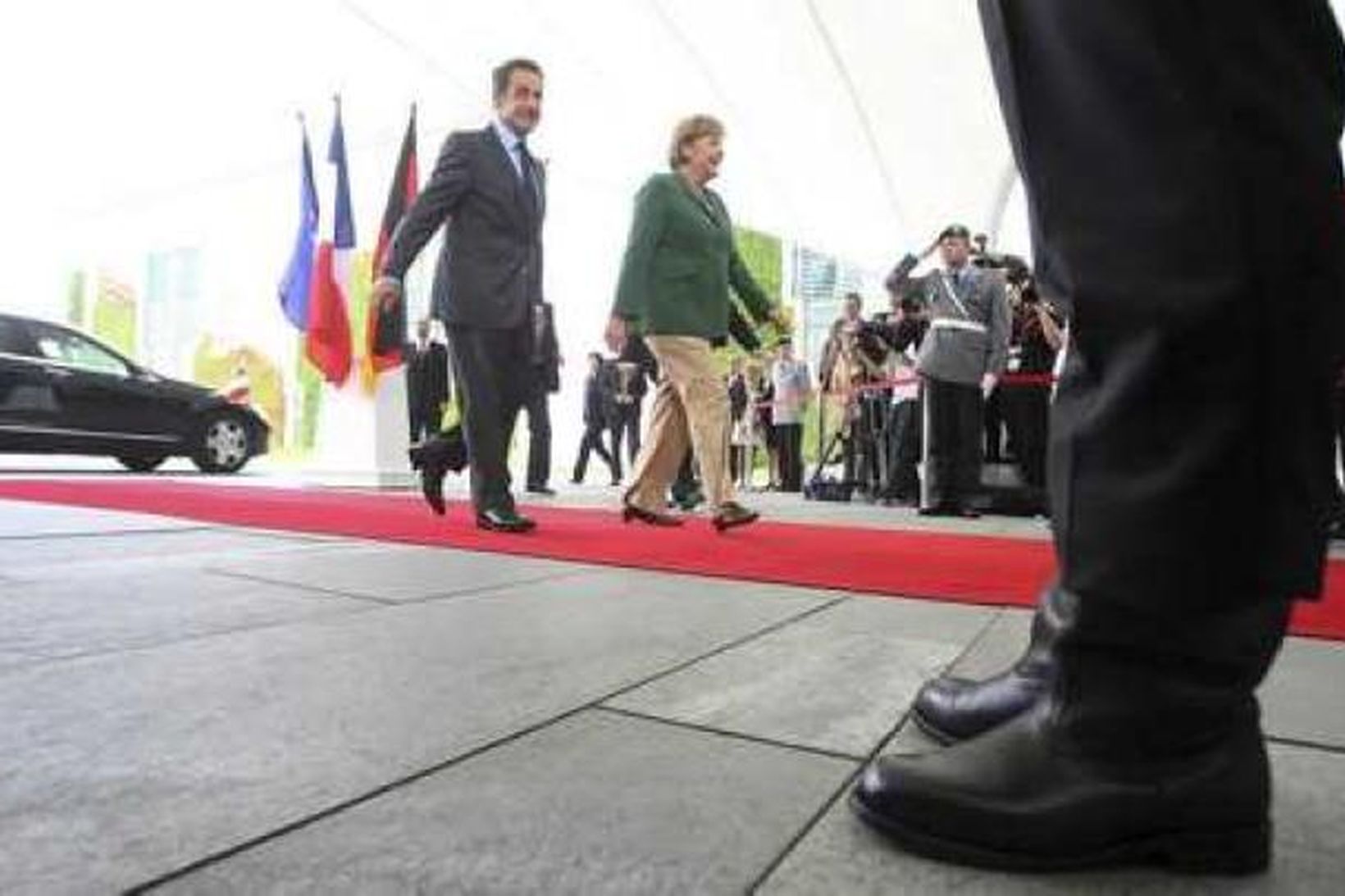 Angela Merkel tók á móti Nicolas Sarkozy í Berlín í …