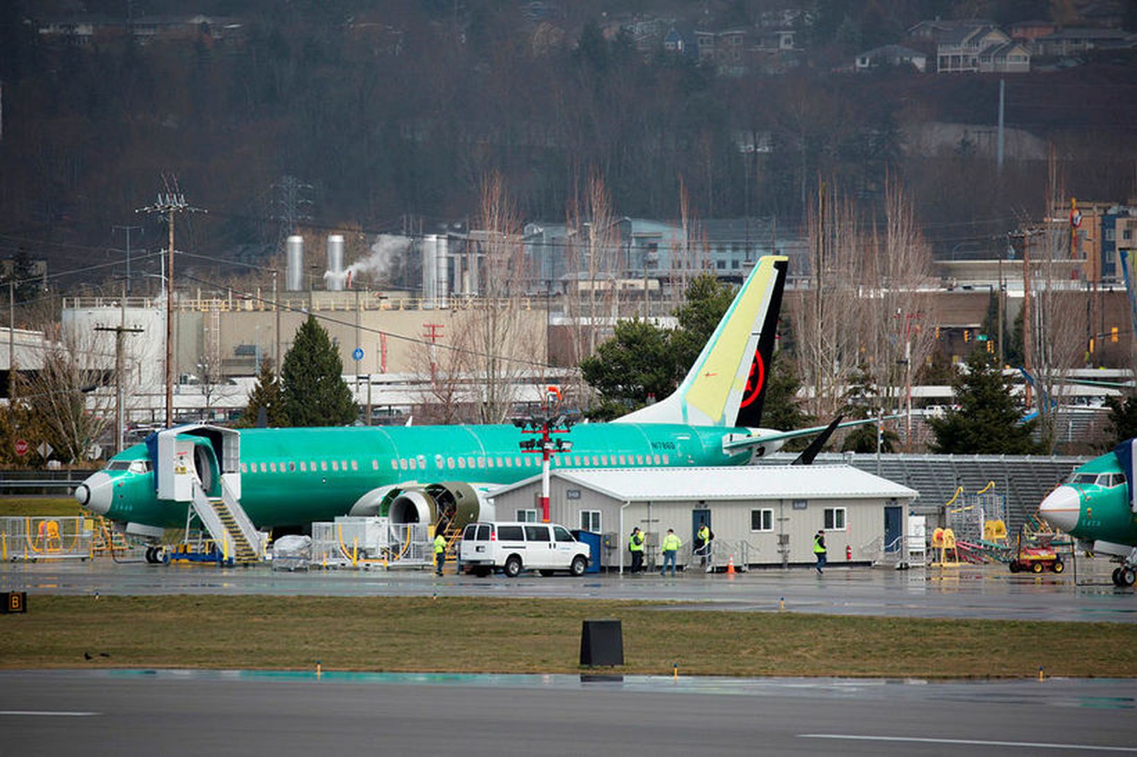 Boeing 737 MAX-flugvél í eigu Air Canada við verksmiðjur Boeing …