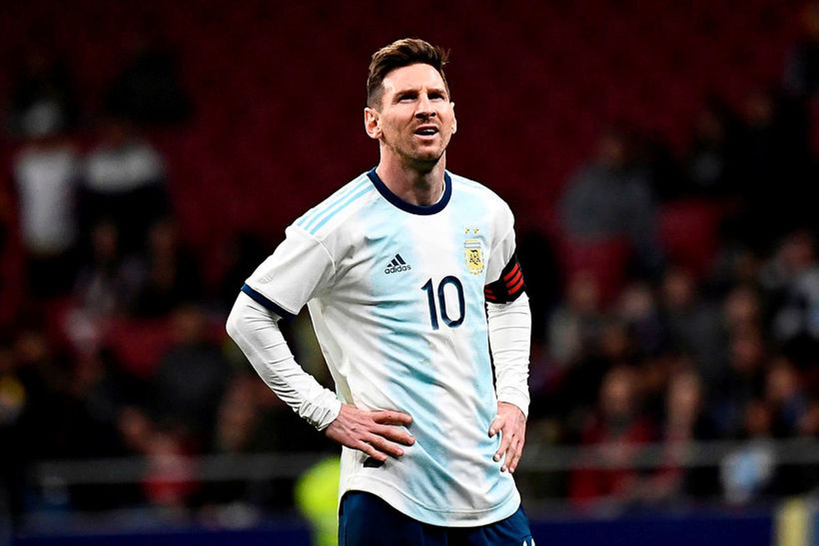 Lionel Messi var svekktur eftir tapið í gær.