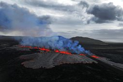 Frá eldgosinu 1. apríl sem stóð yfir í rúmar sex klukkustundir.