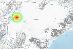 Skjálftinn varð suðvestur af Bárðarbungu og norðvestur af Grímsvötnum.