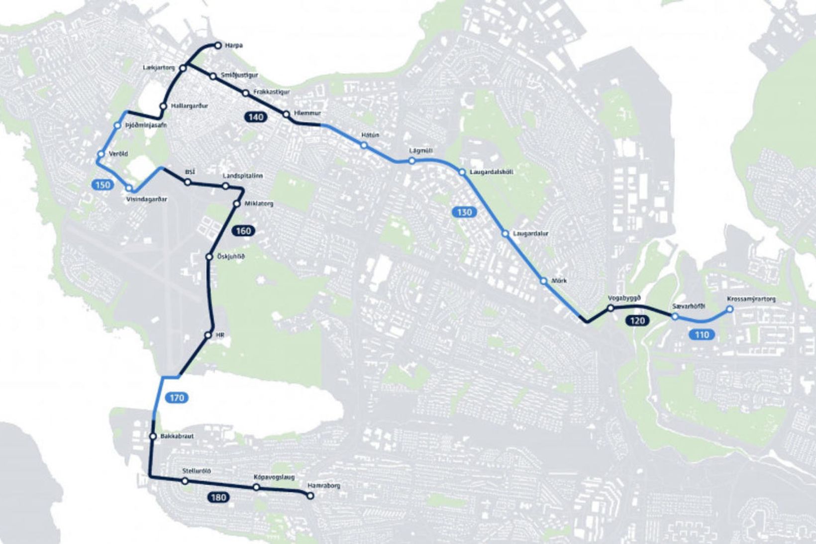 Framkvæmdir hefjast við þessa kafla borgarlínu 2026