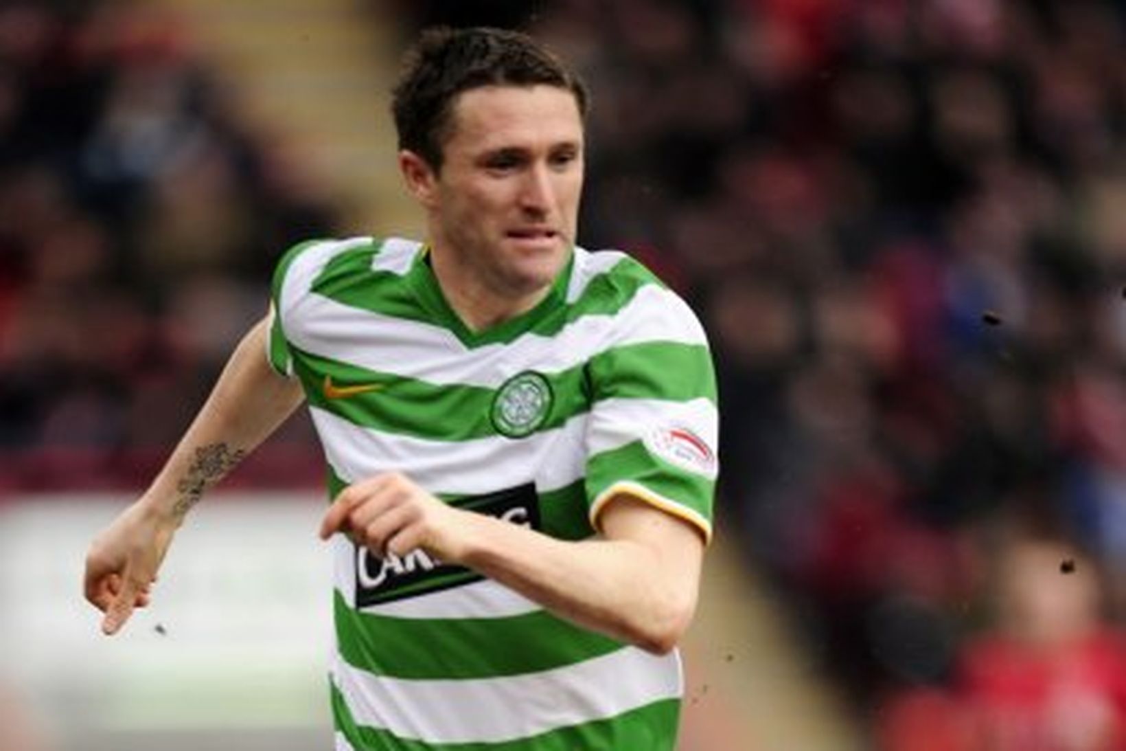 Robbie Keane skoraði þrennu fyrir Celtic í dag.