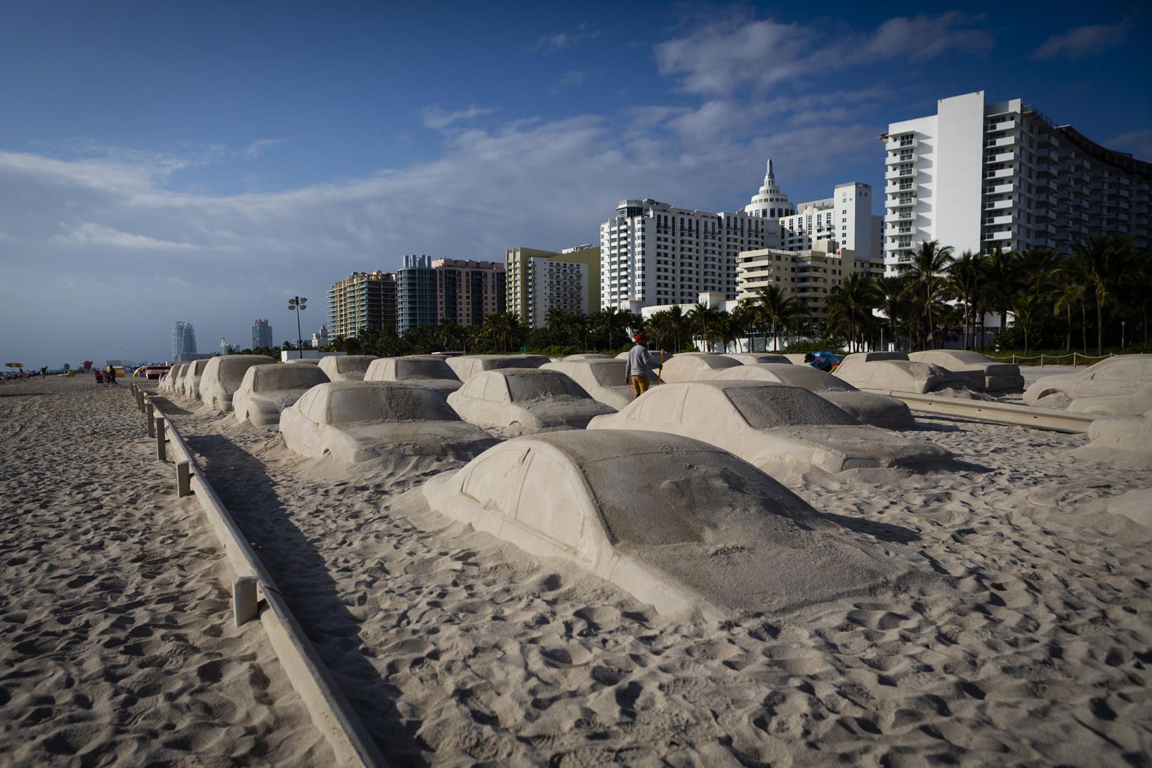 Sandlistaverkið á Miami Beach.