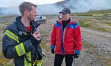 Ingólfur Árni Haraldsson varðstjóri og Úlfar Örn Hjartarsson, svæðisstjóri björgunarsveitarinnar á Ströndum, á vettvangi í …