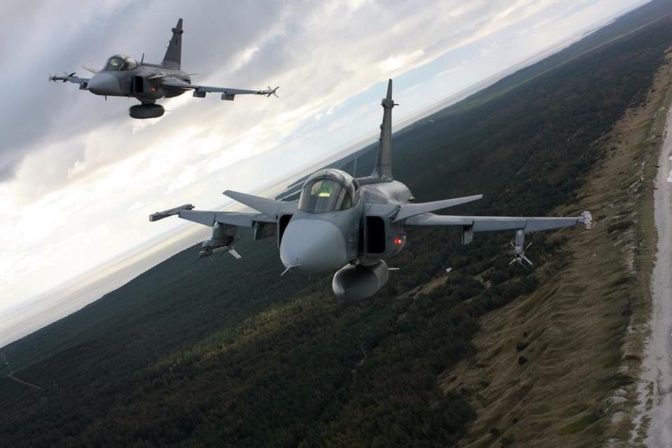 Czech JAS 39 Gripen fighter jets.