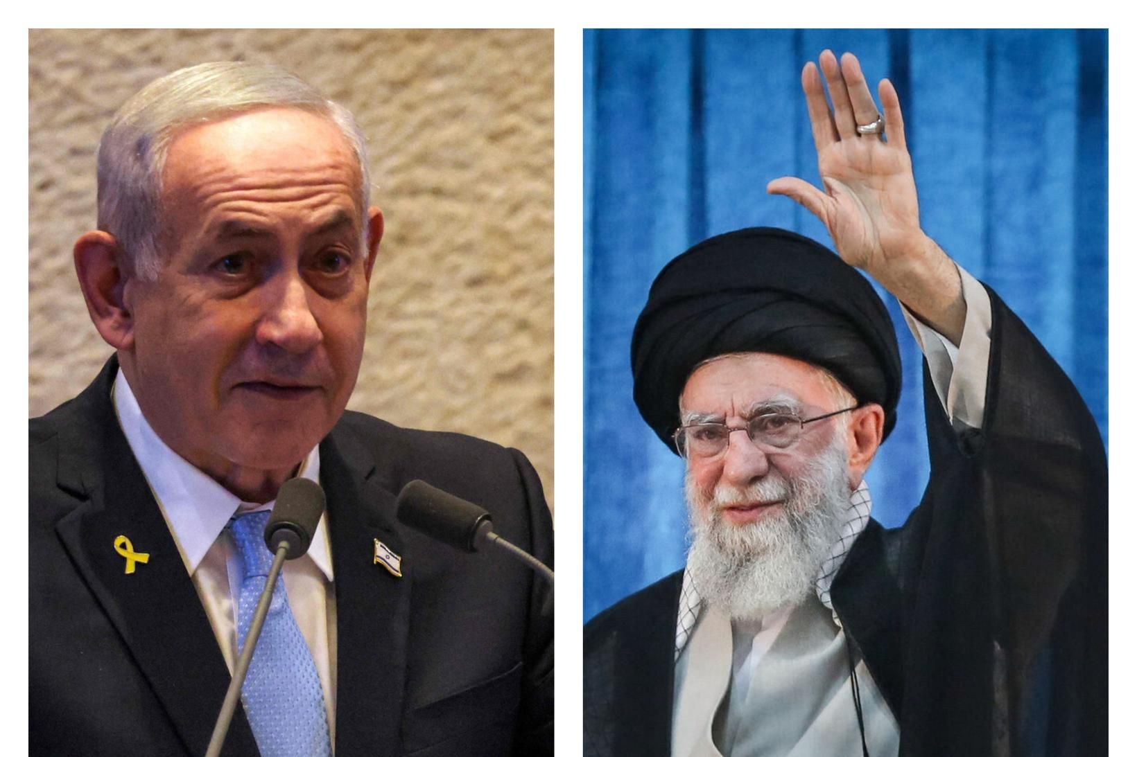 Benjamín Netanjahú, forsætisráðherra Ísraels og Ali Khamenei, æðsti klerkur Írans.