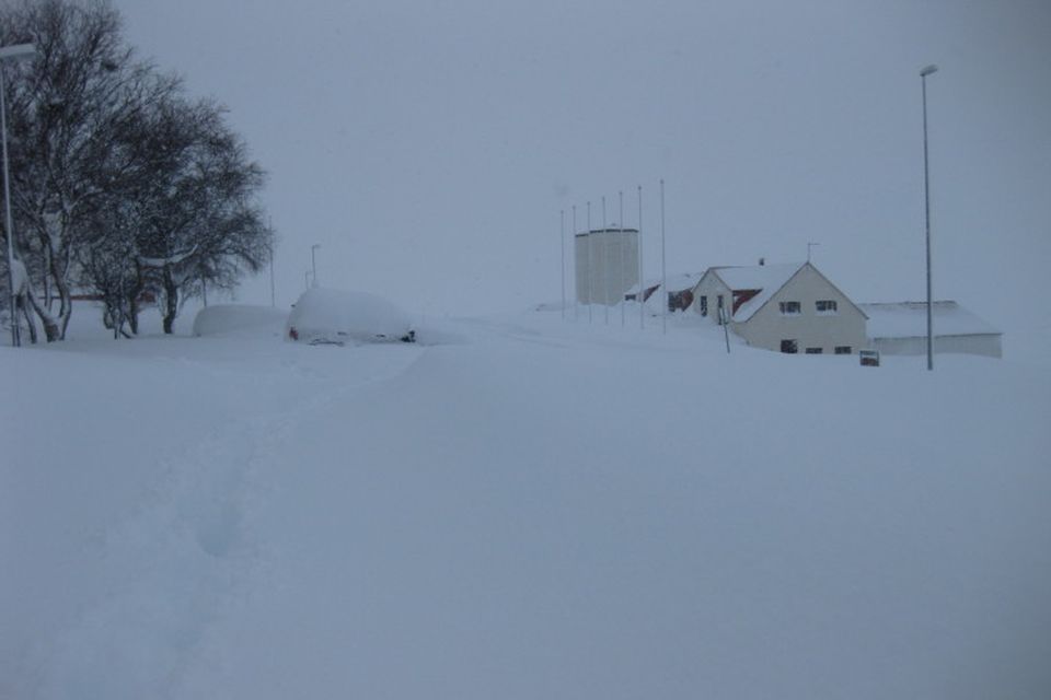 Snjór á Hólum í Hjaltadal