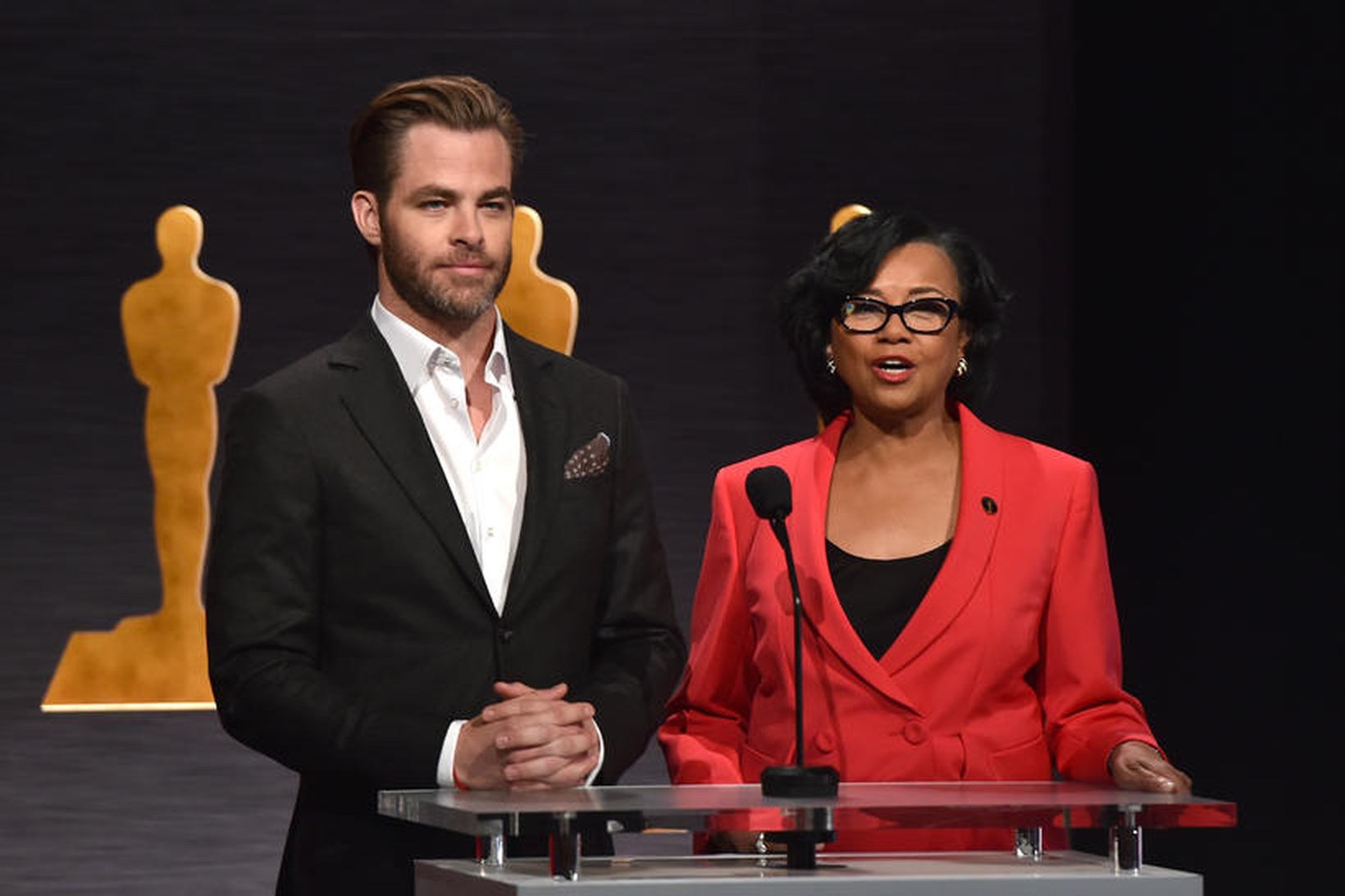 Chris Pine og Cheryl Boone Isaacs lásu upp tilnefningar til …