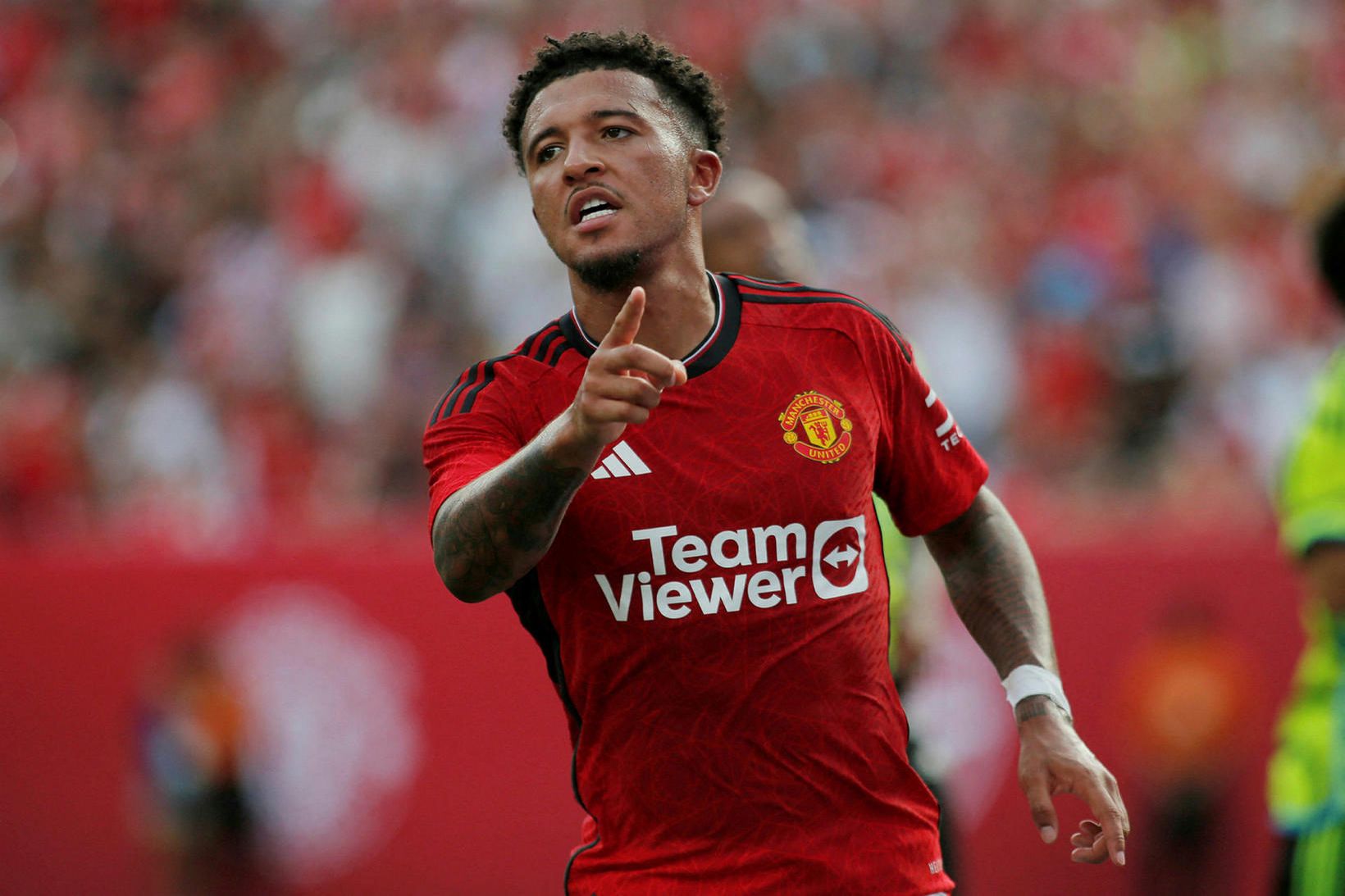 Jadon Sancho í leik með Manchester United.
