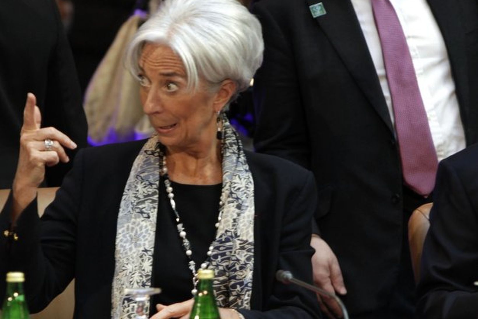 Mervyn King ásamt Christine Lagarde forstjóra AGS